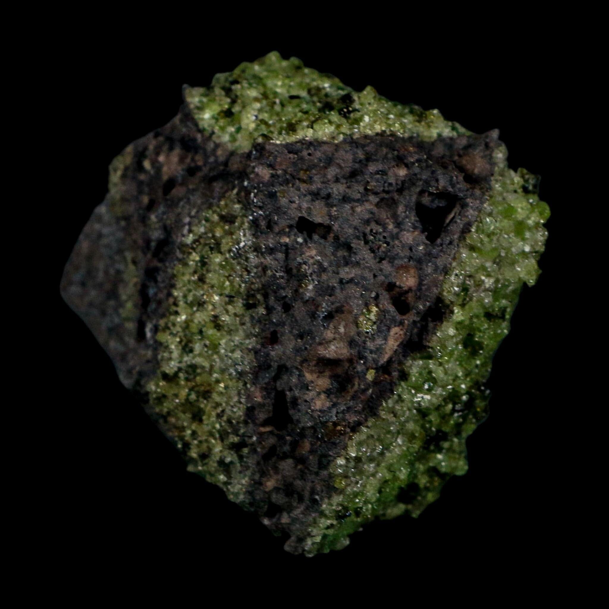 3.7" Natural Emerald Peridot And Chromium Crystals Minerals On Volcanic Rock Gila, AZ