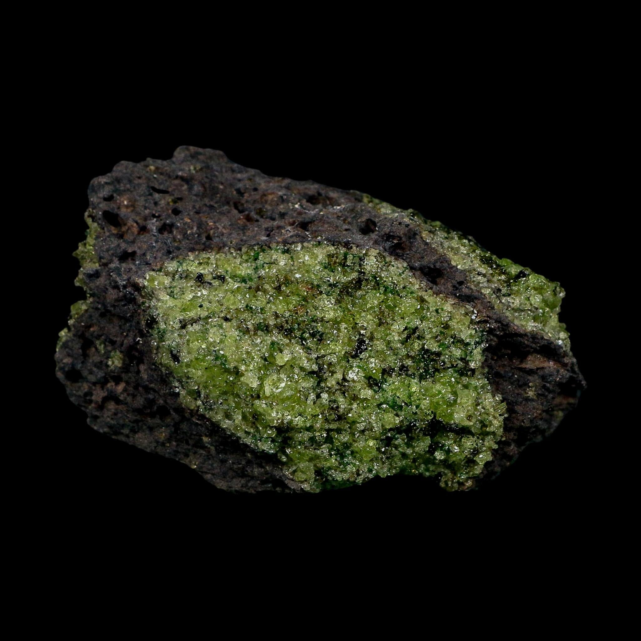 3.7" Natural Emerald Peridot And Chromium Crystals Minerals On Volcanic Rock Gila, AZ