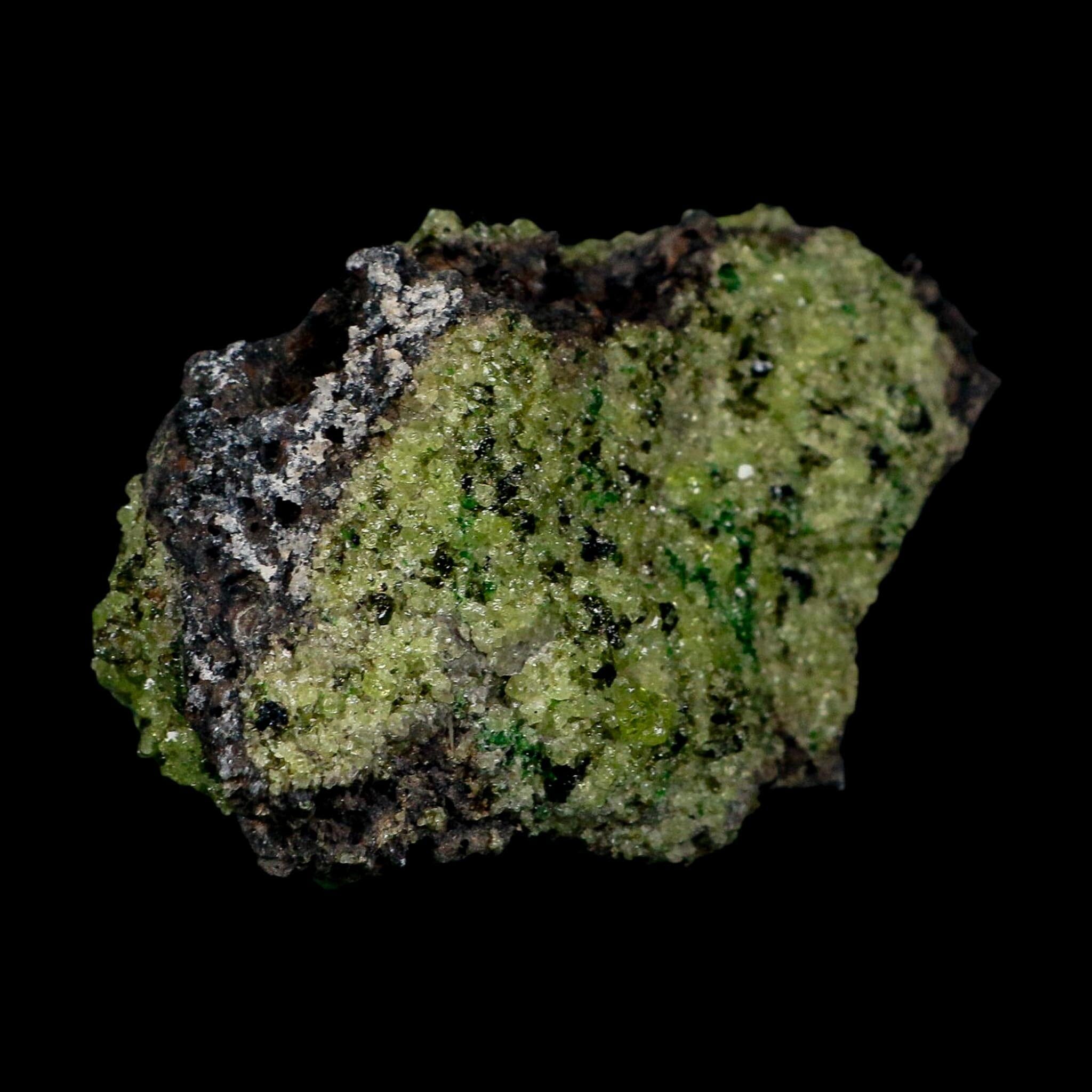 3.9" Natural Emerald Peridot And Chromium Crystals Minerals On Volcanic Rock Gila, AZ