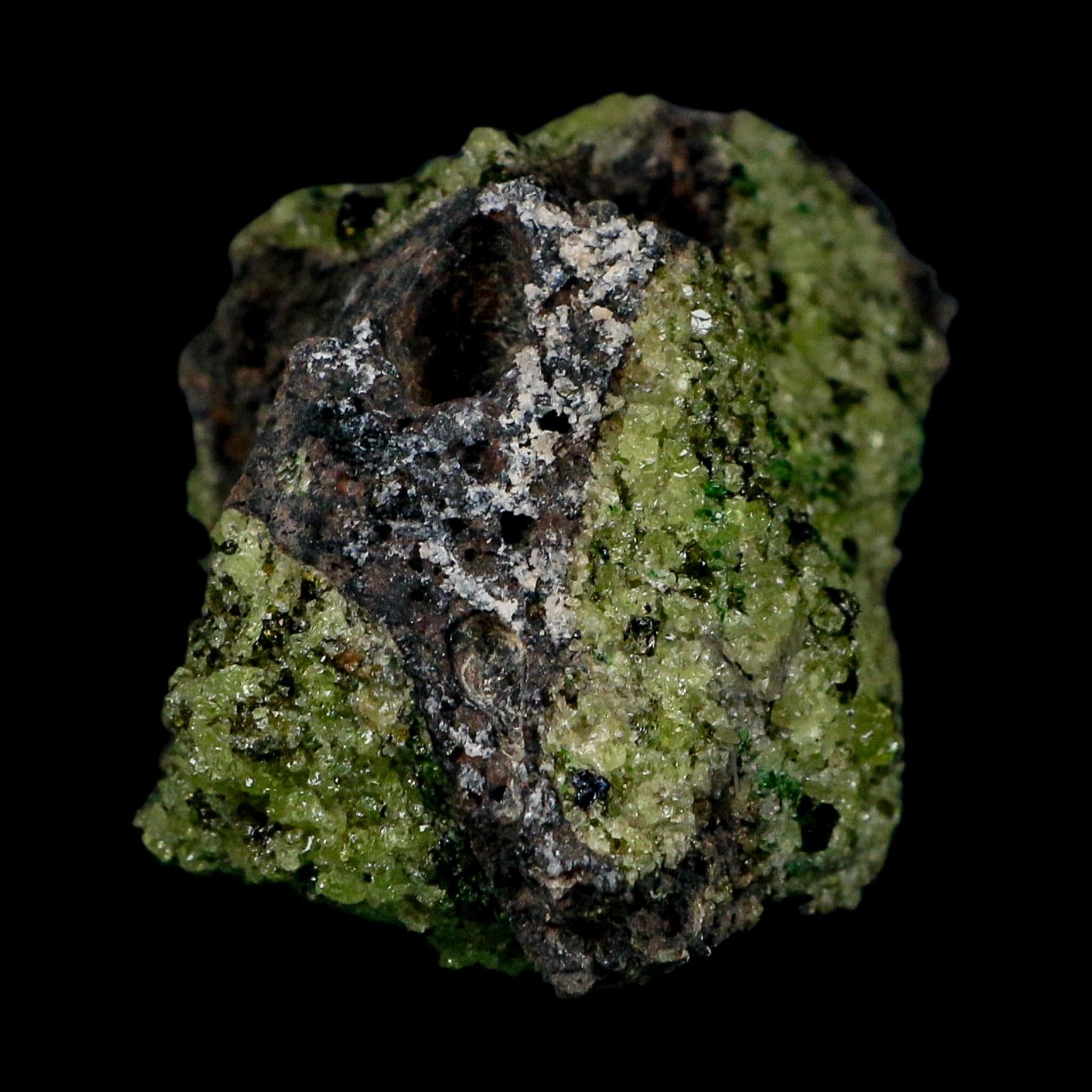 3.9" Natural Emerald Peridot And Chromium Crystals Minerals On Volcanic Rock Gila, AZ