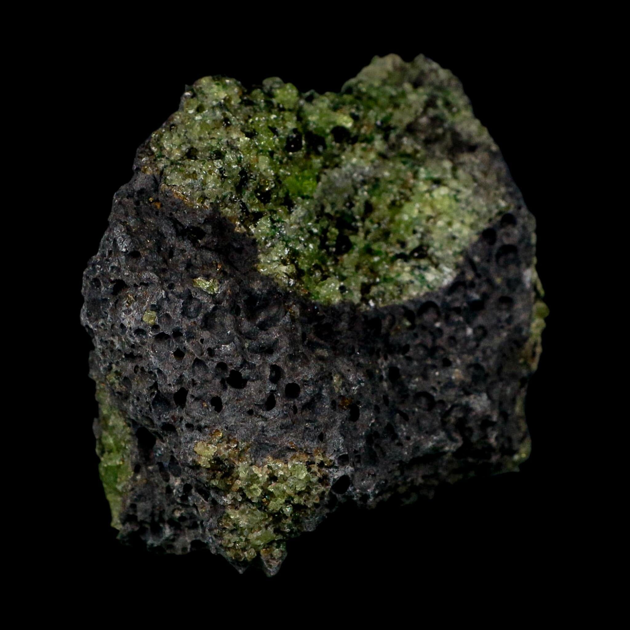 3.5" Natural Emerald Peridot And Chromium Crystals Minerals On Volcanic Rock Gila, AZ