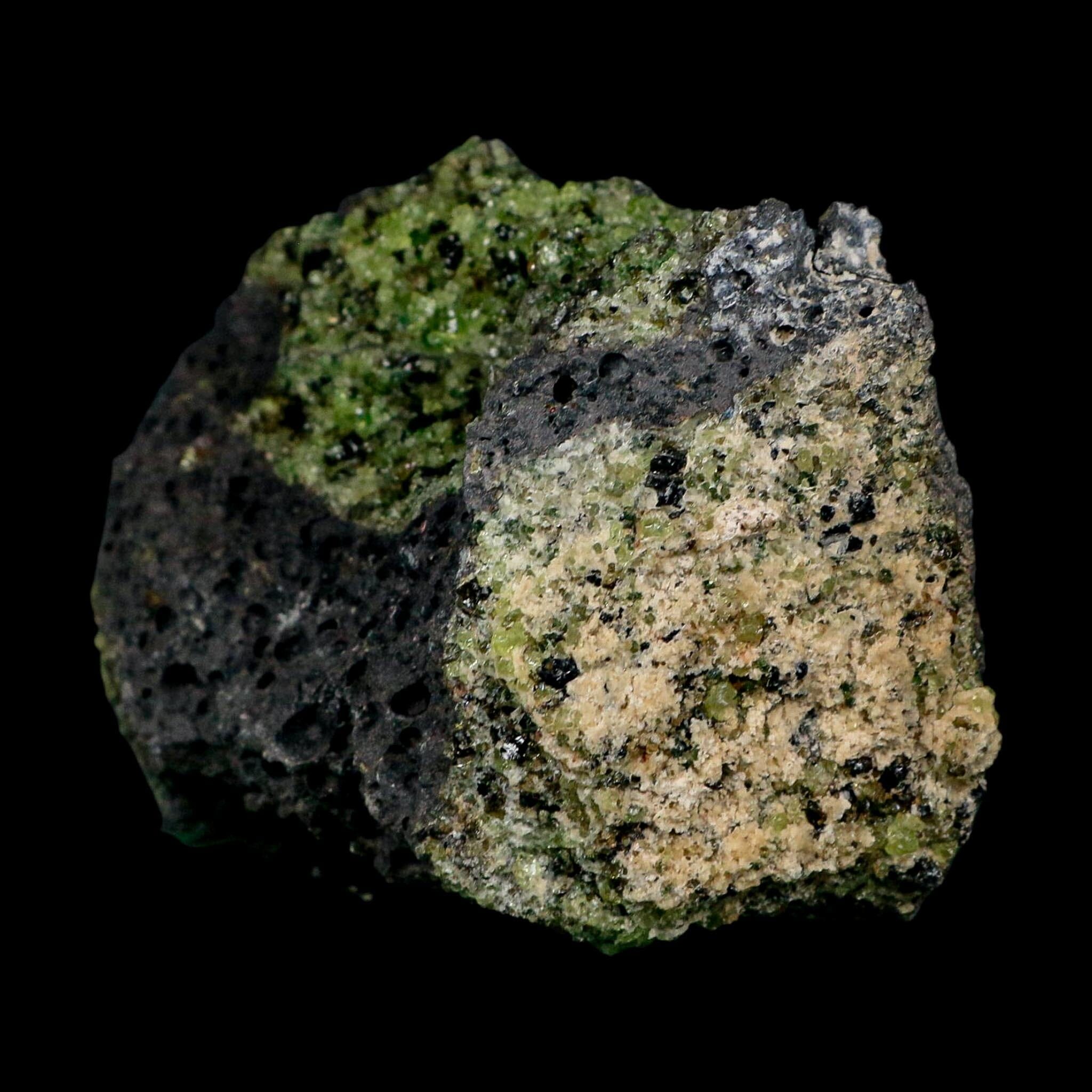 3.5" Natural Emerald Peridot And Chromium Crystals Minerals On Volcanic Rock Gila, AZ