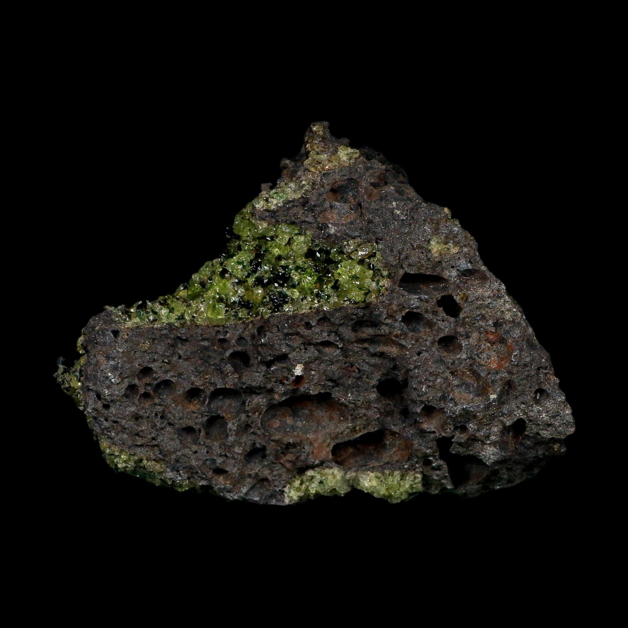 3.6" Natural Emerald Peridot And Chromium Crystals Minerals On Volcanic Rock Gila, AZ