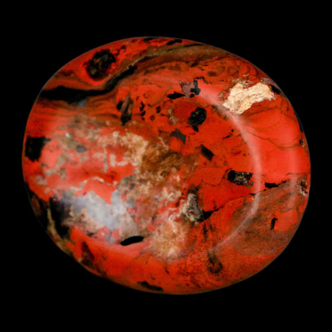 2" Polished Natural Brecciated Jasper Stone Worry Palm Stone Minas Gerais Brazil - Fossil Age Minerals