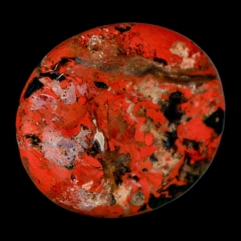 2" Polished Natural Brecciated Jasper Stone Worry Palm Stone Minas Gerais Brazil - Fossil Age Minerals