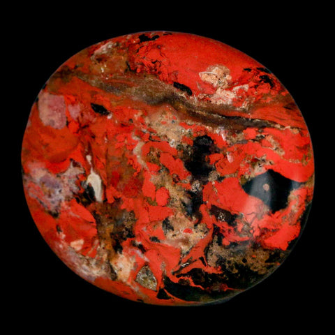2" Polished Natural Brecciated Jasper Stone Worry Palm Stone Minas Gerais Brazil - Fossil Age Minerals