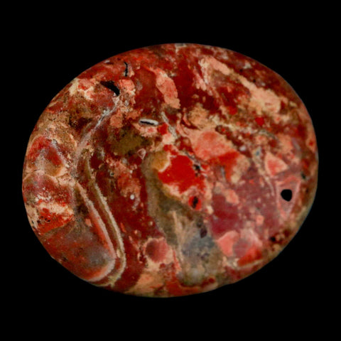 2" Polished Natural Brecciated Jasper Stone Worry Palm Stone Minas Gerais Brazil - Fossil Age Minerals