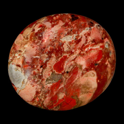 2" Polished Natural Brecciated Jasper Stone Worry Palm Stone Minas Gerais Brazil - Fossil Age Minerals