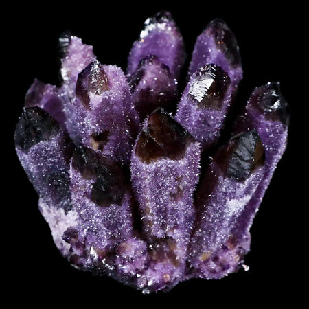 3" Purple Phantom Ghost Quartz Crystal, Chrorite Cluster Mineral Specimen