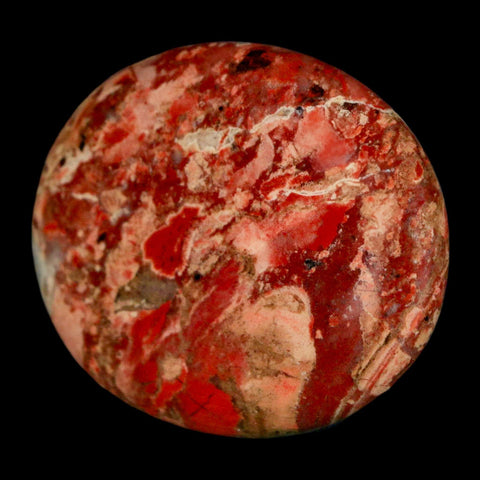 2" Polished Natural Brecciated Jasper Stone Worry Palm Stone Minas Gerais Brazil - Fossil Age Minerals