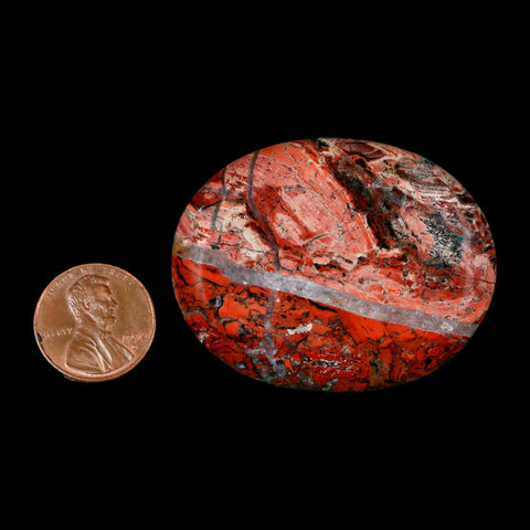 2" Polished Natural Brecciated Jasper Stone Worry Palm Stone Minas Gerais Brazil - Fossil Age Minerals