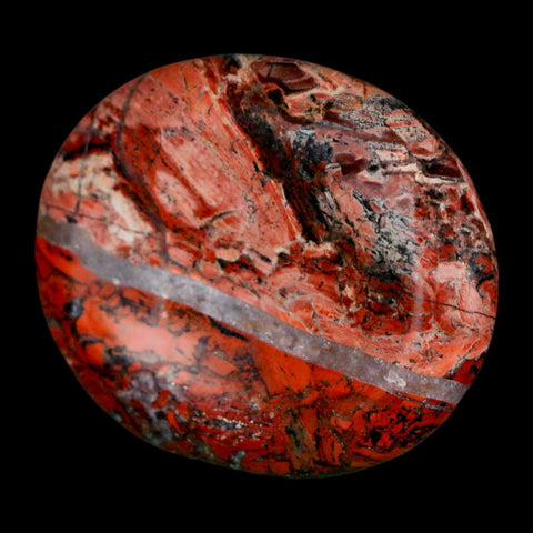 2" Polished Natural Brecciated Jasper Stone Worry Palm Stone Minas Gerais Brazil - Fossil Age Minerals