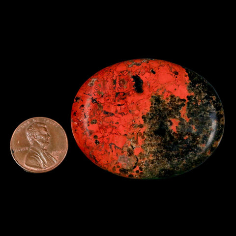 2" Polished Natural Brecciated Jasper Stone Worry Palm Stone Minas Gerais Brazil - Fossil Age Minerals
