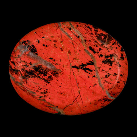 2" Polished Natural Brecciated Jasper Stone Worry Palm Stone Minas Gerais Brazil - Fossil Age Minerals