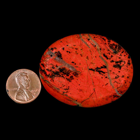 2" Polished Natural Brecciated Jasper Stone Worry Palm Stone Minas Gerais Brazil - Fossil Age Minerals