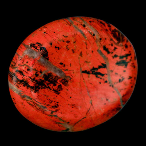 2" Polished Natural Brecciated Jasper Stone Worry Palm Stone Minas Gerais Brazil - Fossil Age Minerals
