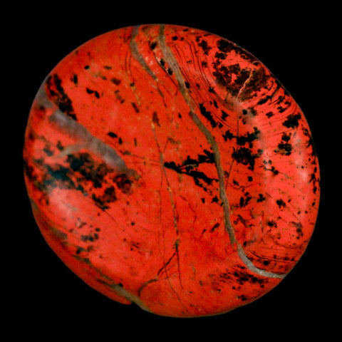 2" Polished Natural Brecciated Jasper Stone Worry Palm Stone Minas Gerais Brazil - Fossil Age Minerals