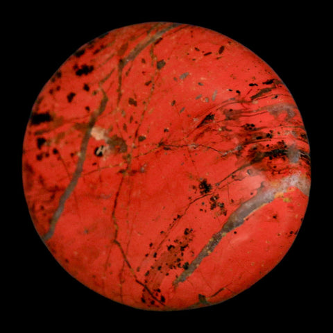 2" Polished Natural Brecciated Jasper Stone Worry Palm Stone Minas Gerais Brazil - Fossil Age Minerals