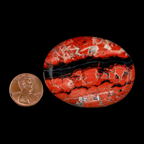 2" Polished Natural Brecciated Jasper Stone Worry Palm Stone Minas Gerais Brazil - Fossil Age Minerals