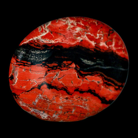 2" Polished Natural Brecciated Jasper Stone Worry Palm Stone Minas Gerais Brazil - Fossil Age Minerals