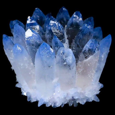 3.3" Ice Blue Phantom Ghost Quartz Crystal, Chrorite Cluster Mineral Specimen - Fossil Age Minerals
