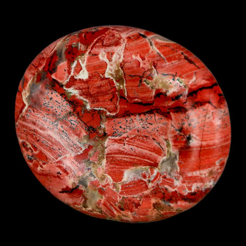2" Polished Natural Brecciated Jasper Stone Worry Palm Stone Minas Gerais Brazil - Fossil Age Minerals