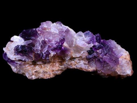 3.3" Purple Fluorite on White Barite Blades Crystal Minerals Taouirirt Morocco - Fossil Age Minerals
