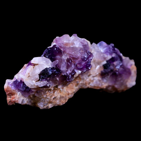 3.3" Purple Fluorite on White Barite Blades Crystal Minerals Taouirirt Morocco - Fossil Age Minerals