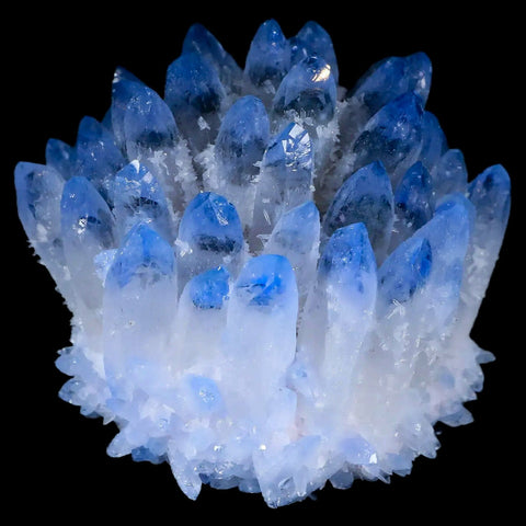 3.4" Ice Blue Phantom Ghost Quartz Crystal, Chrorite Cluster Mineral Specimen - Fossil Age Minerals