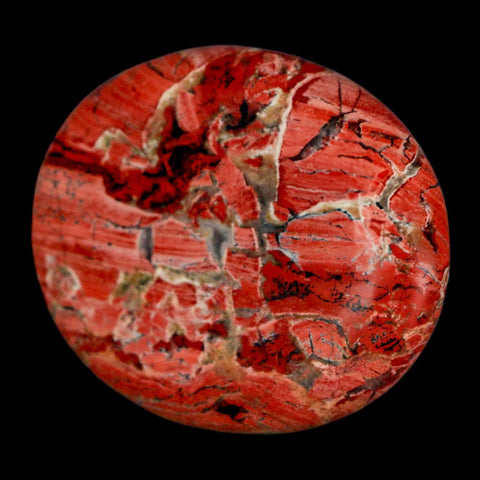 2" Polished Natural Brecciated Jasper Stone Worry Palm Stone Minas Gerais Brazil - Fossil Age Minerals