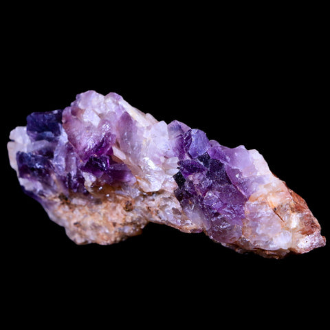 3.3" Purple Fluorite on White Barite Blades Crystal Minerals Taouirirt Morocco - Fossil Age Minerals