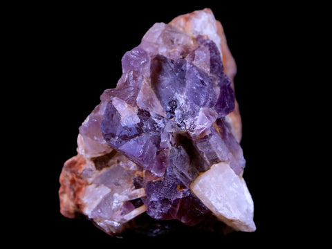 2.3" Purple Fluorite on White Barite Blades Crystal Minerals Taouirirt Morocco - Fossil Age Minerals