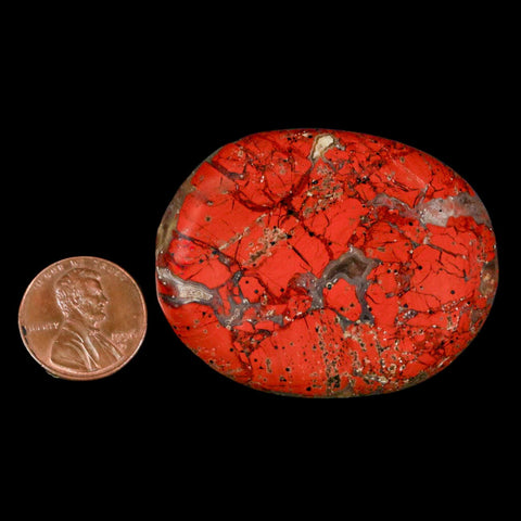 2" Polished Natural Brecciated Jasper Stone Worry Palm Stone Minas Gerais Brazil - Fossil Age Minerals