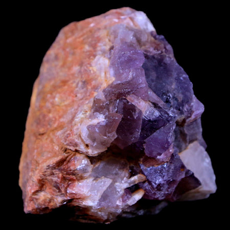 2.3" Purple Fluorite on White Barite Blades Crystal Minerals Taouirirt Morocco
