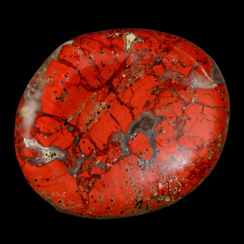 2" Polished Natural Brecciated Jasper Stone Worry Palm Stone Minas Gerais Brazil - Fossil Age Minerals