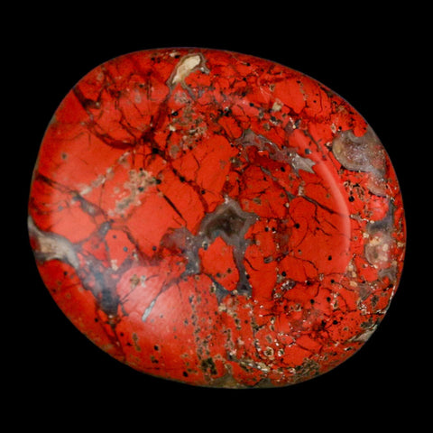 2" Polished Natural Brecciated Jasper Stone Worry Palm Stone Minas Gerais Brazil - Fossil Age Minerals