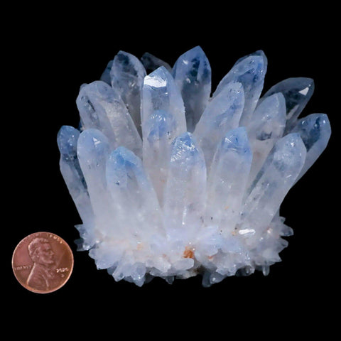 3.3" Ice Blue Phantom Ghost Quartz Crystal, Chrorite Cluster Mineral Specimen - Fossil Age Minerals