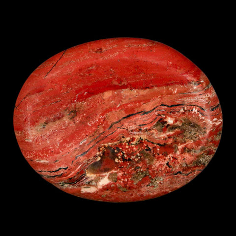 2" Polished Natural Brecciated Jasper Stone Worry Palm Stone Minas Gerais Brazil - Fossil Age Minerals