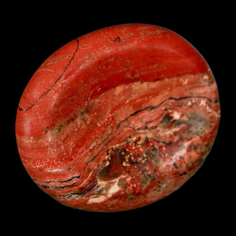 2" Polished Natural Brecciated Jasper Stone Worry Palm Stone Minas Gerais Brazil - Fossil Age Minerals