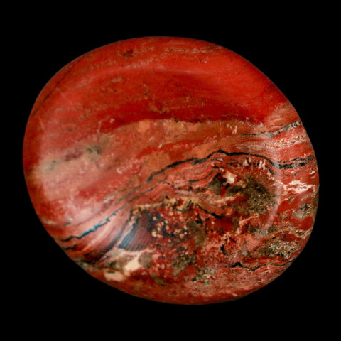 2" Polished Natural Brecciated Jasper Stone Worry Palm Stone Minas Gerais Brazil - Fossil Age Minerals