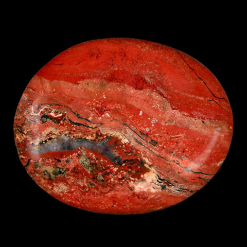 2" Polished Natural Brecciated Jasper Stone Worry Palm Stone Minas Gerais Brazil - Fossil Age Minerals