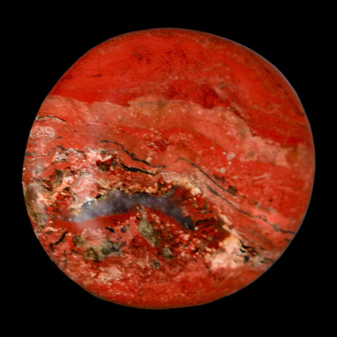 2" Polished Natural Brecciated Jasper Stone Worry Palm Stone Minas Gerais Brazil - Fossil Age Minerals