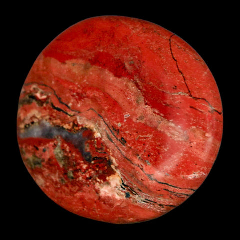 2" Polished Natural Brecciated Jasper Stone Worry Palm Stone Minas Gerais Brazil - Fossil Age Minerals