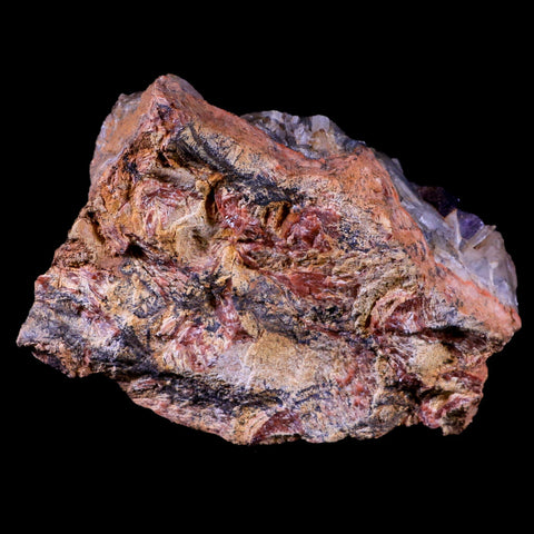4.4" Purple Fluorite on White Barite Blades Crystal Minerals Taouirirt Morocco - Fossil Age Minerals