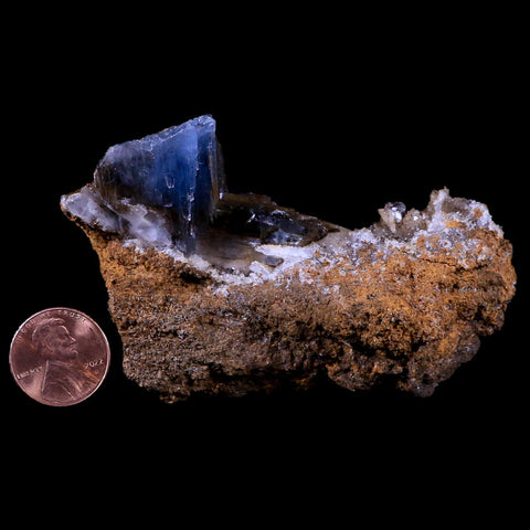 3.3" Ice Blue Barite Blades Crystal Mineral Specimen Mabladen Morocco 2.9 OZ - Fossil Age Minerals