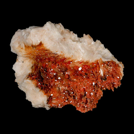2.5" Sparkly Orange Vanadinite Crystals Orange Barite Blades Mineral Mabladen Morocco