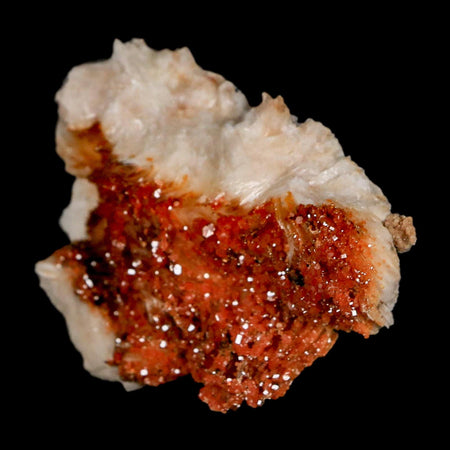 2.5" Sparkly Orange Vanadinite Crystals Orange Barite Blades Mineral Mabladen Morocco