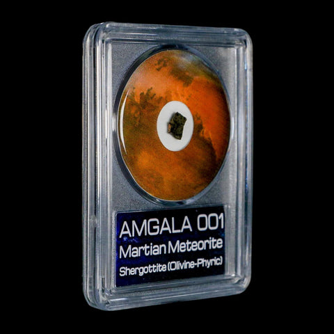 Mars Rock Martian Meteorite Amgala 001 Shergottite Olivine-Phyric COA And Display