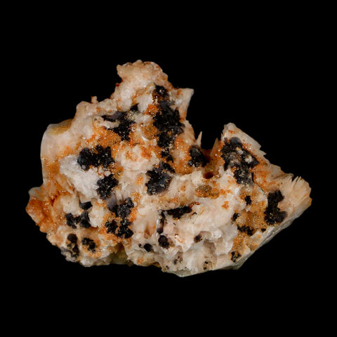 1.8" Sparkly Orange Vanadinite Crystals Orange Barite Blades Mineral Mabladen Morocco - Fossil Age Minerals