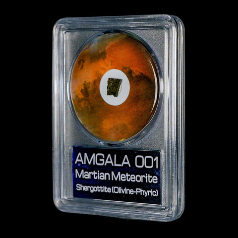Mars Rock Martian Meteorite Amgala 001 Shergottite Olivine-Phyric COA And Display